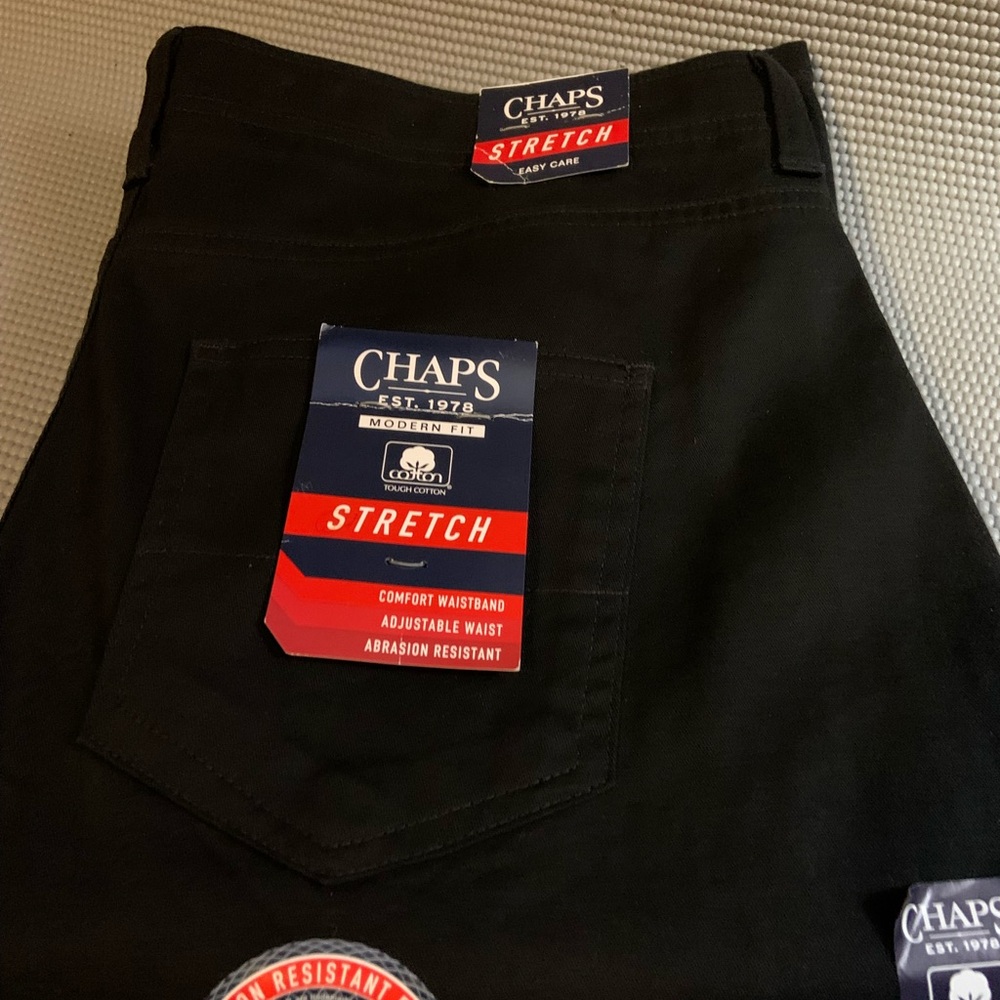 NEW! Chaps Boys Uniform Stretch Chino Formal Pants 5 Pocket 20 20r Husky Black
